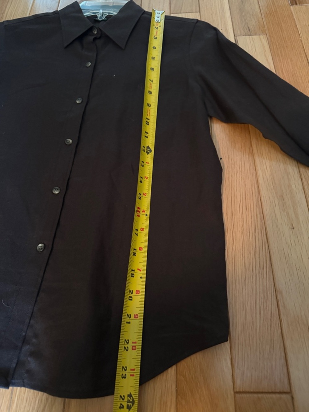 Lauren Ralph Lauren Women's Dark Brown Button Down Shirt - Picture 6 of 6